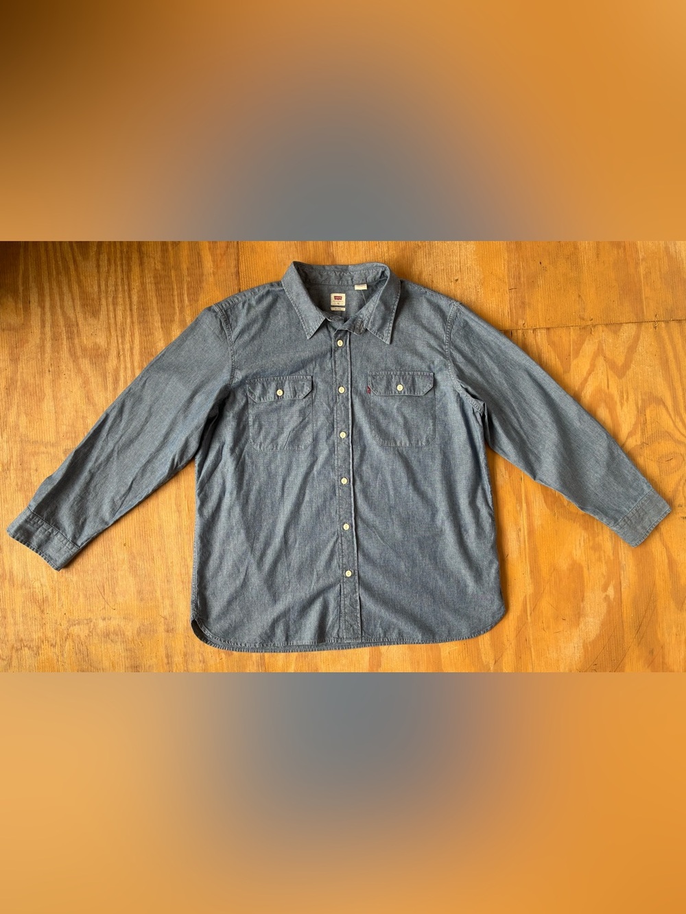 Levi's Indigo Chambray Relaxed Worker Button-Down Shirt, NEW!